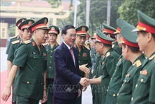 Chủ tịch nước Võ Văn Thưởng dự Lễ khai giảng năm học 2023-2024 tại Học viện Quốc phòng (Hà Nội). Ảnh: TTXVN