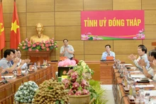 Thủ tướng Phạm Minh Chính chủ trì buổi làm việc với Ban Thường vụ Tỉnh ủy Đồng Tháp.