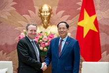 Phó Chủ tịch Quốc hội Trần Quang Phương tiếp Đoàn Ủy ban Chính sách Đối ngoại của Quốc hội Đan Mạch. 