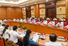 Quang cảnh cuộc họp tại Trụ sở Trung ương Đảng. (Ảnh: DUY LINH)