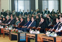 Chủ tịch Quốc hội Trần Thanh Mẫn và các đại biểu tham dự phiên khai mạc. (Ảnh TTXVN)