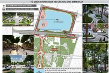 Phối cảnh không gian đi bộ phố Trần Nhân Tông và vùng phụ cận.