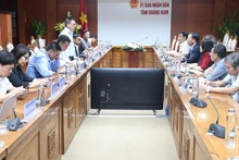 Đồng chí Lê Quốc Minh phát biểu tại buổi làm việc với lãnh đạo tỉnh Quảng Nam.