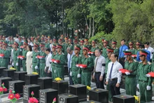 Lễ truy điệu, an táng 44 hài cốt liệt sĩ tại Nghĩa trang liệt sĩ tỉnh Bình Phước.
