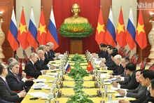 Quang cảnh cuộc hội đàm. (Ảnh: ĐĂNG KHOA)