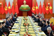 Quang cảnh hội đàm tại giữa Tổng Bí thư Tô Lâm và Tổng Bí thư, Chủ tịch Trung Quốc Tập Cận Bình tại Trụ sở Trung ương Đảng. (Ảnh: ĐĂNG KHOA) 