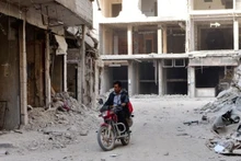 Người dân tại Damascus, Syria. (Ảnh: THX/TTXVN)