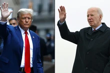 Tổng thống Mỹ Joe Biden (phải) và cựu Tổng thống Donald Trump. (Ảnh: AFP/TTXVN)