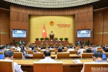 Quốc hội thảo luận ở hội trường về một số nội dung còn ý kiến khác nhau của dự thảo Luật Lưu trữ (sửa đổi). (Ảnh: LINH KHOA) 