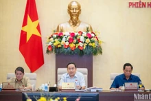 Chủ tịch Quốc hội Trần Thanh Mẫn phát biểu ý kiến tại phiên họp. (Ảnh: DUY LINH)