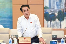 Trưởng Ban Dân nguyện Dương Thanh Bình báo cáo tại phiên họp. (Ảnh: DUY LINH)
