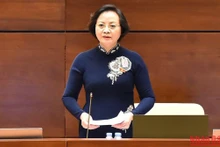 Bộ trưởng Nội vụ Phạm Thị Thanh Trà trả lời chất vấn của đại biểu Quốc hội trong phiên họp sáng 5/11. (Ảnh: THỦY NGUYÊN)