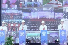Lãnh đạo thành phố Hà Nội phát lệnh khởi công dự án nút giao khác mức giữa đường Vành đai 3,5 với Đại lộ Thăng Long.