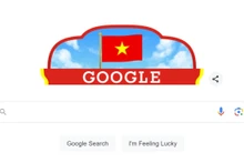 Google thay ảnh đại diện chào mừng Quốc khánh Việt Nam. (Ảnh chụp màn hình)
