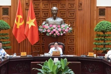 Thủ tướng Phạm Minh Chính chủ trì cuộc họp của Thường trực Chính phủ về xây dựng dự thảo Nghị quyết của Quốc hội. (Ảnh: TRẦN HẢI)