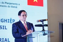 Thủ tướng Phạm Minh Chính phát biểu ý kiến tại Diễn đàn Doanh nghiệp Việt Nam-Brazil. (Ảnh: Nhật Bắc)