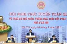 Thủ tướng Phạm Minh Chính chủ trì Hội nghị thúc đẩy phát triển nhà ở xã hội. (Ảnh: TRẦN HẢI)