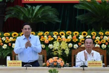 Thủ tướng Chính phủ Phạm Minh Chính - Trưởng Đoàn kiểm tra số 1908 chủ trì Hội nghị. (Ảnh: THANH GIANG)