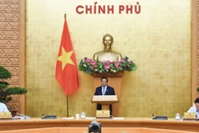 Thủ tướng Phạm Minh Chính chủ trì phiên họp Chính phủ thường kỳ tháng 4. (Ảnh: TRẦN HẢI)
