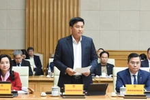 Ông Phạm Toàn Vượng, Tổng Giám đốc Ngân hàng Nông nghiệp và Phát triển nông thôn Việt Nam (Agribank) phát biểu tại Hội nghị. (Ảnh: TRẦN HẢI)