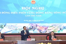 Thủ tướng Phạm Minh Chính chủ trì Hội nghị Hội đồng điều phối vùng Đồng bằng sông Hồng lần thứ năm. (Ảnh: TRẦN HẢI)