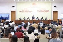 Quang cảnh phiên họp báo công bố kết quả Kỳ họp thứ 8, Quốc hội khóa XV. (Ảnh: DUY LINH)