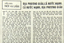 Địa phương giàu, cả nước mạnh. Cả nước mạnh, địa phương giàu