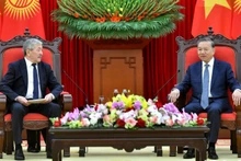 Tổng Bí thư Tô Lâm tiếp Thủ tướng Cộng hòa Kyrgyzstan Adylbek Kasymaliev. (Ảnh: ĐĂNG KHOA) 