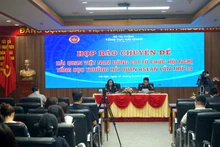 Quang cảnh họp báo về Hội nghị Tổng cục trưởng Hải quan ASEAN lần thứ 33 do Việt Nam đăng cai tổ chức. (Ảnh: TRUNG HƯNG) 