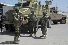 Binh sĩ AU gác tại Mogadishu, Somalia, ngày 15/5/2022. (Ảnh: AFP/TTXVN)