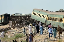 Hiện trường một vụ tai nạn tàu hỏa ở Pakistan, năm 2023. (Ảnh minh họa: Tân Hoa xã)