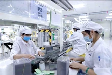 Sản xuất linh kiện điện tử tại Công ty Youngbag Viina, khu công nghiệp Bình Xuyên, Vĩnh Phúc. (Ảnh minh họa: TTXVN)