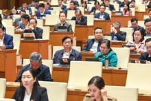 Quang cảnh phiên thảo luận của Quốc hội sáng 17/2. (Ảnh: DUY LINH) 
