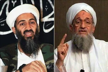 Chân dung thủ lĩnh mạng lưới khủng bố quốc tế al-Qaeda Osama Bin Laden (trái) ngày 8/8/1998 và thủ lĩnh kế nhiệm Ayman al-Zawahiri, ngày 8/6/2011. (Ảnh tư liệu: AFP/TTXVN)