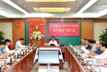 Đồng chí Trần Cẩm Tú, Ủy viên Bộ Chính trị, Bí thư Trung ương Đảng, Chủ nhiệm Ủy ban Kiểm tra Trung ương chủ trì Kỳ họp thứ 31. (Ảnh: ĐĂNG KHOA)