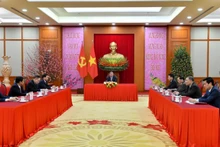 Quang cảnh cuộc điện đàm. (Ảnh: ĐĂNG KHOA)