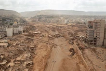 Thành phố Derna, Libya là nơi hứng chịu thiệt hại nặng nề nhất sau trận lũ lụt. (Ảnh: Reuters)
