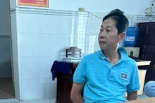 Đối tượng Quách Sơn Vũ tại cơ quan công an.