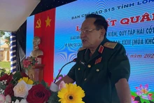 Thượng tướng Võ Minh Lương phát biểu tại lễ xuất quân.