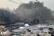 Hiện trường vụ cháy. (Ảnh: TTXVN)