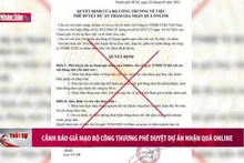 Cảnh báo giả mạo Bộ Công thương phê duyệt dự án nhận quà online