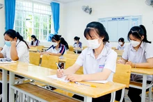 Điểm thi Trường trại Trường THPT Trần Nguyên Hãn (tỉnh Bà Rịa Vũng Tàu) trong kỳ thi tốt nghiệp THPT năm 2023. (Ảnh NGUYỄN LỘC)