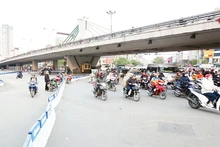 Giao thông tại khu vực Ngã Tư Sở thông thoáng hơn sau khi thực hiện phương án phân luồng giao thông mới từ cuối tháng 12/2023.
