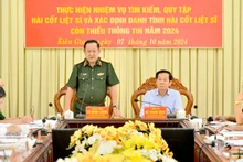 Thượng tướng Võ Minh Lương phát biểu tại buổi kiểm tra.