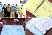 Các đối tượng và tang vật trong một vụ án mua bán trái phép hóa đơn giá trị gia tăng.