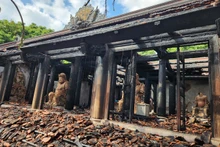 Chùa Phổ Quang (Phú Thọ) bị thiệt hại sau vụ hỏa hoạn. (Ảnh: Cục Di sản văn hóa)