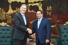 Thủ tướng Phạm Minh Chính đón Phó Chủ tịch điều hành quốc tế Tập đoàn Airbus Wouter Van Wersch. 