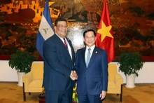 Phó Thủ tướng Chính phủ, Bộ trưởng Ngoại giao Bùi Thanh Sơn tiếp Bộ trưởng Ngoại giao Nicaragua Vandrack Jaenschke. (Ảnh: TTXVN)