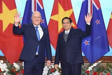 Thủ tướng Phạm Minh Chính và Thủ tướng New Zealand Christopher Luxon. (Ảnh: TRẦN HẢI)