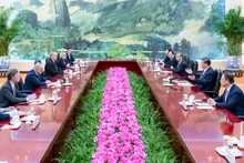 Chủ tịch Trung Quốc Tập Cận Bình tiếp đoàn nghị sĩ Mỹ. (Ảnh: TÂN HOA XÃ)